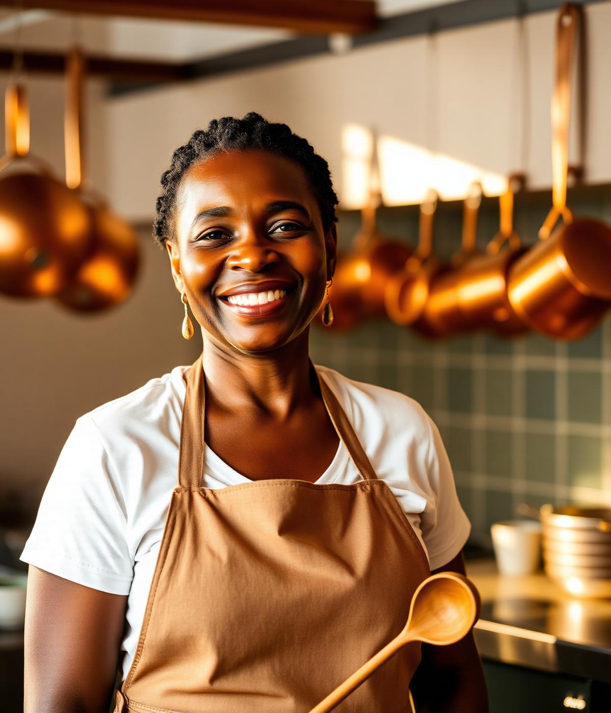 Chef Aduke Adesina, founder of Blessing Fine Cuisine, in the kitchen